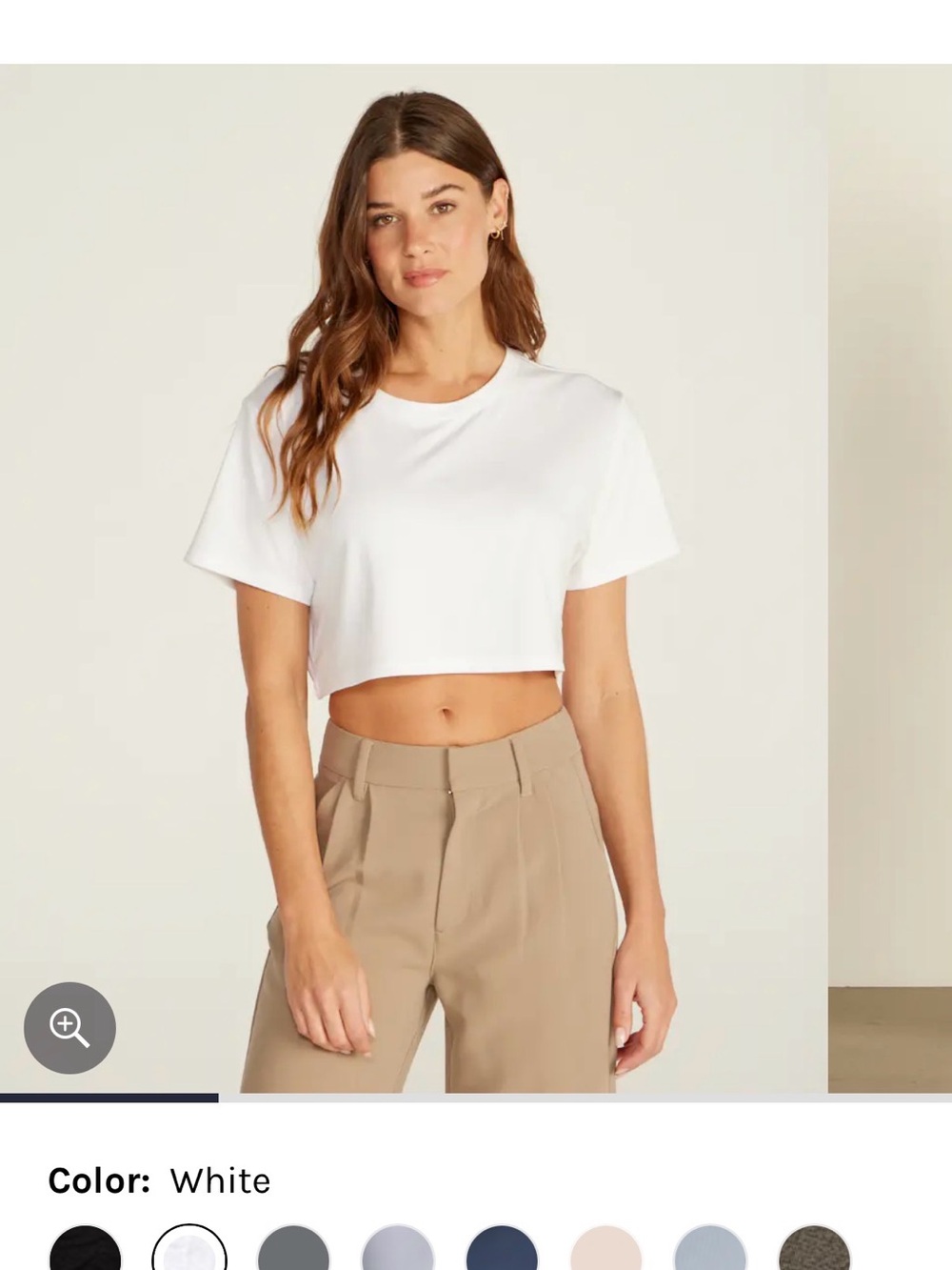 BYLT Basics White Cropped Crew Tee